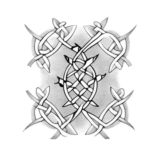 Celtic Knotwork Design Featuring An Upside-down Pineapples