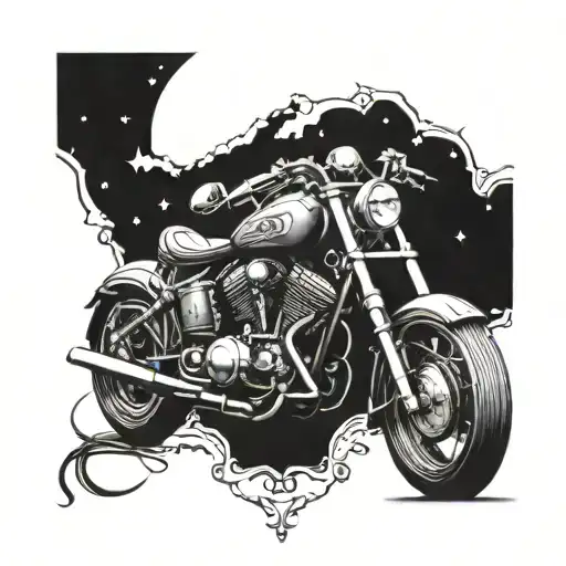 Incorporate A Detailed Indian V-twin Motorcycle Surrounded By A Celestial Halo Representing God