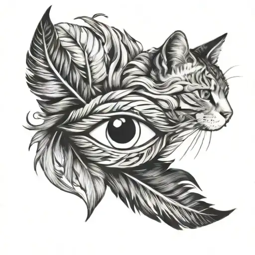 Feather And Cats Eye Inside