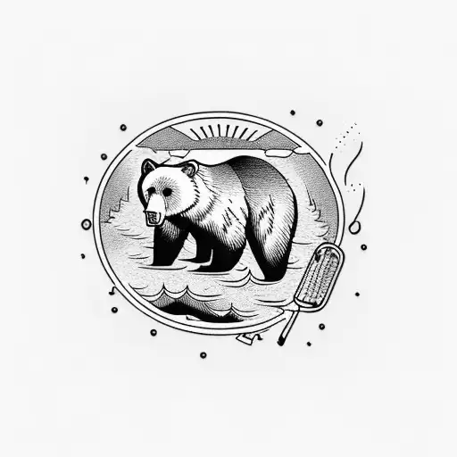 Black Bear In A Hot Tub With A Beer