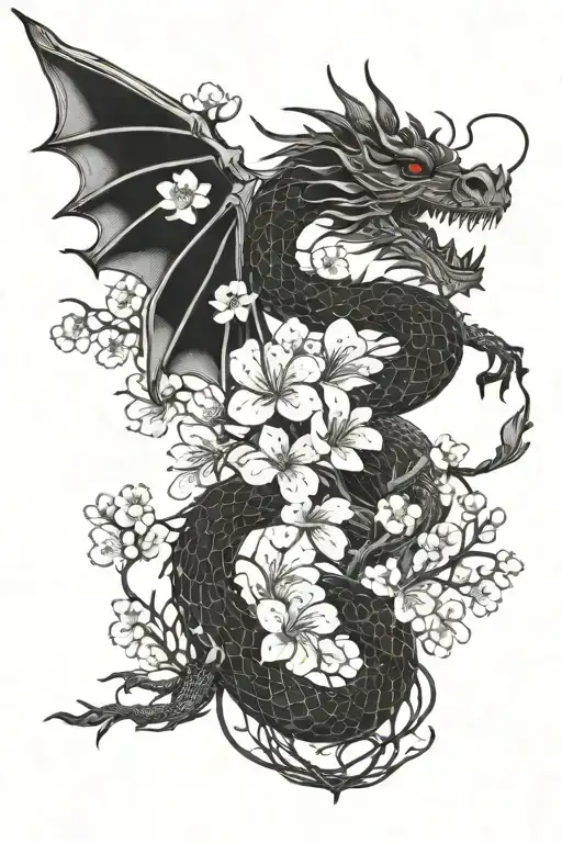 Dragon And Cherry Blossoms Wrap