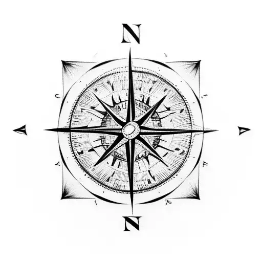Map Compass Sand Timer