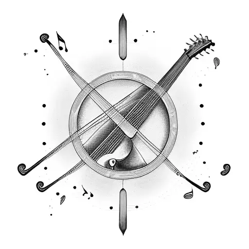 Guitar Strings Forming A Musical Staff With Notes That Spell Out A Meaningful Phrase