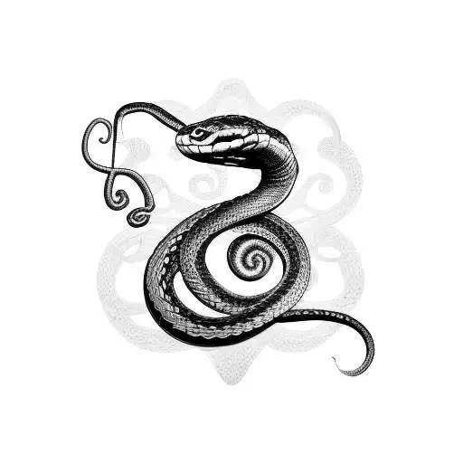 A Snake Coiled Around A Treble Clef