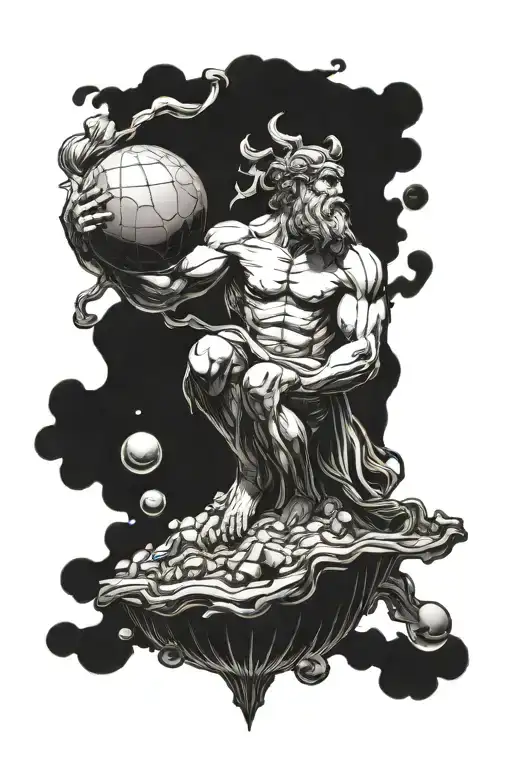 Greek God Atlas Holding The World