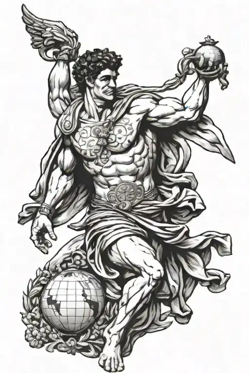 Greek God Atlas Holding The World War 2