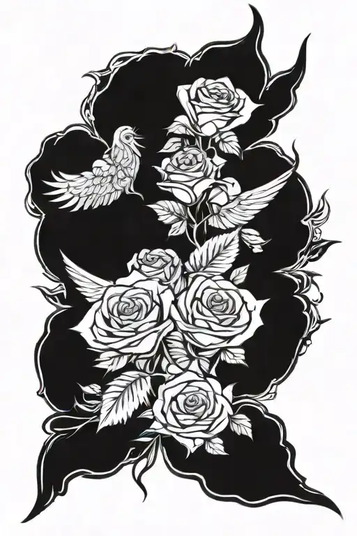 Roses And Angel Wings