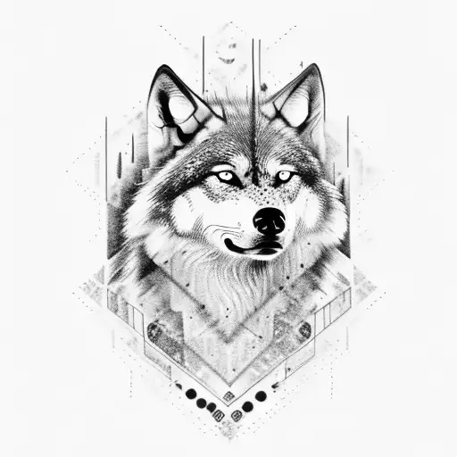 Nordic Wolf With Protection Runes