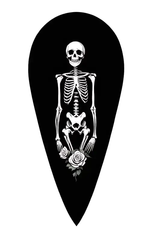 Skeleton Surrounded By Roses