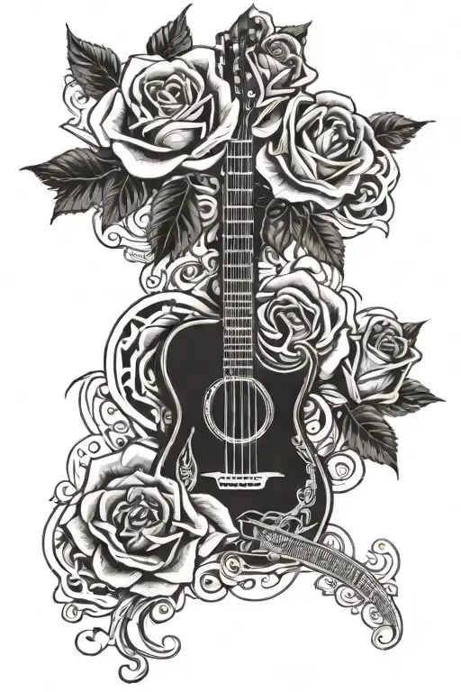 Roses And Guitar Merging