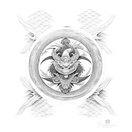 Sacred Geometry Japanese Waves Dragon
