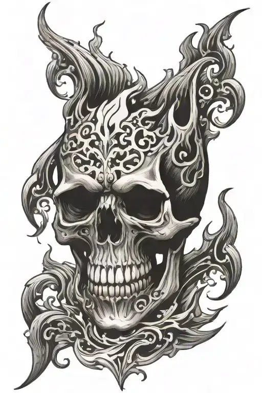 Skull With Flame