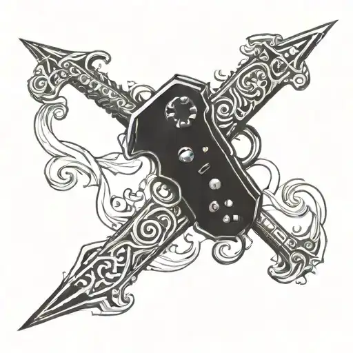 A Video Game Controller Morphing Into A Mythical Sword