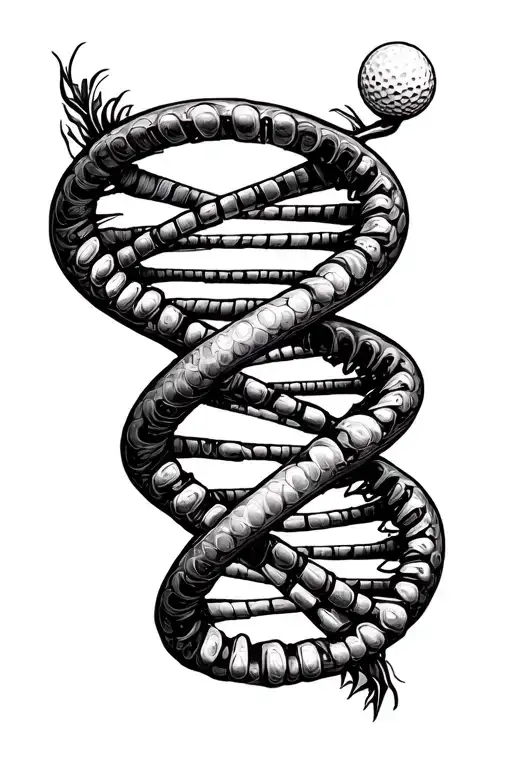Dna Double Helix With Golf Course