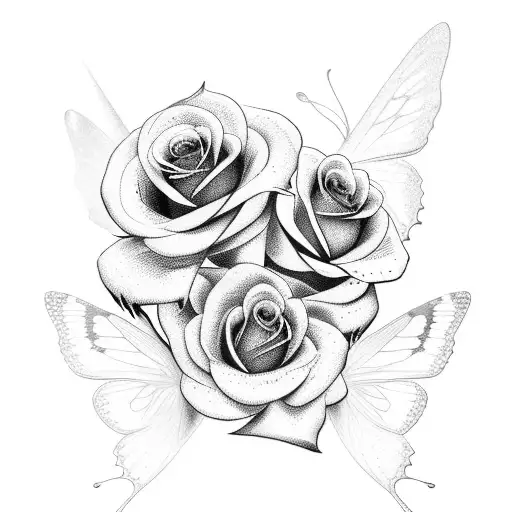 Rose With Butterfly Back