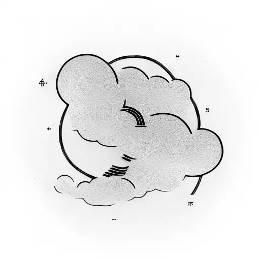 A Minimalist Tattoo Of Nsibidi Symbols Forming A Cloud Shape