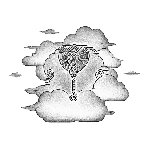 African Art-inspired Cloud With Nsibidi Symbols Incorporated Into Its Shape