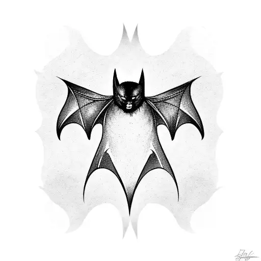 Bat Whit Open Wings