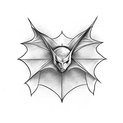 Bat Whit Open Wings