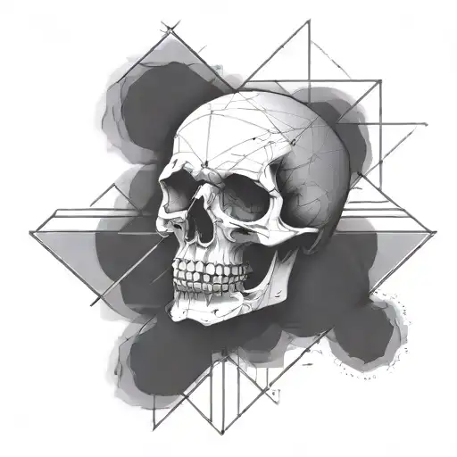 A Punk Rock Skull With Equations And Formulas Incorporated Into The Design
