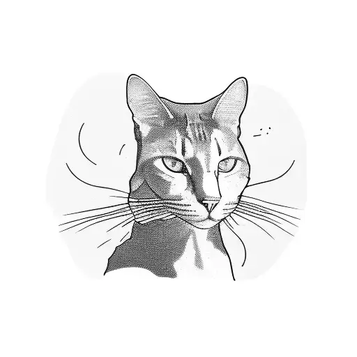 A Minimalist Portrait Of Rex Orange County With A Cat Perched On His Shoulder