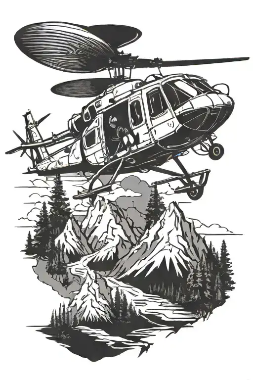 Sleeve Helicopter Military Outdoors Mountains Trees