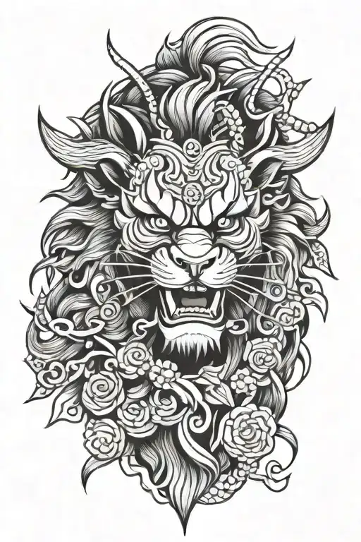 Samurai Lion Head