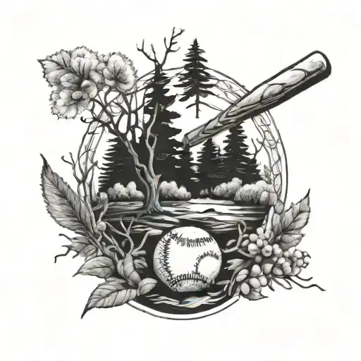 Baseball And Nature Like Trees