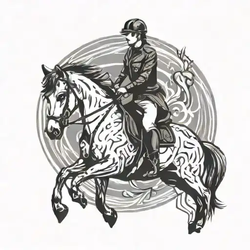 Minimal Design Related To Horse Riding And Hairdressing