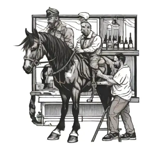 Horse And Barber