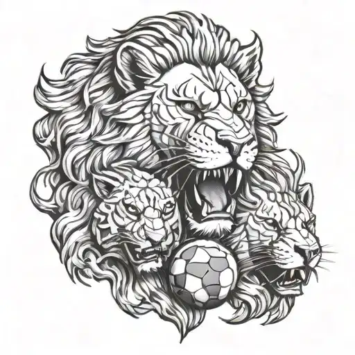 3 Headed Lion With Football