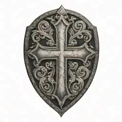 Cross Inside Shield Cross Royalty
