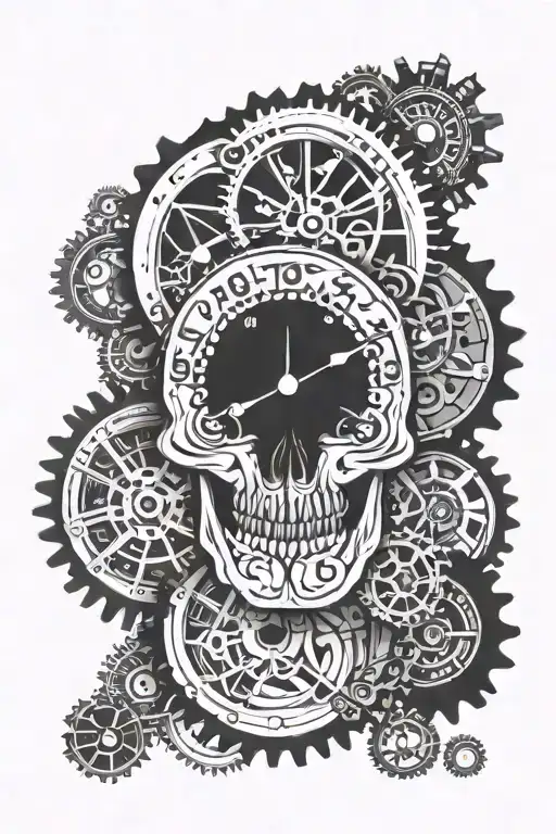 Skull Clock Gears