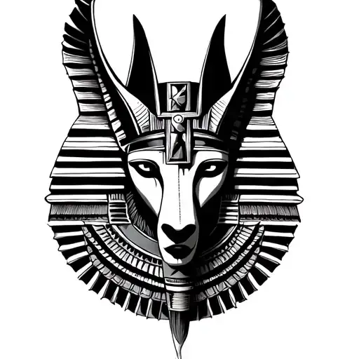 Egyptian Tattoo With Horus Anubis Cross On A Man Forearm