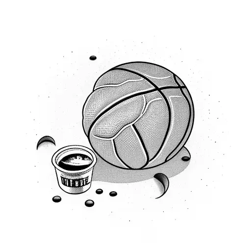 A Basketball Floating On Top Of A Cup Of Coffee