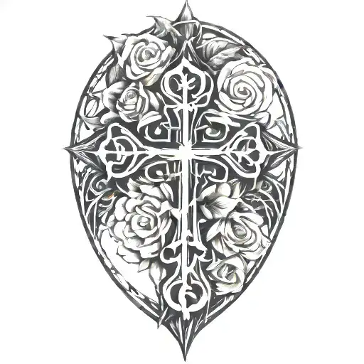 Cross With Rose Thorns