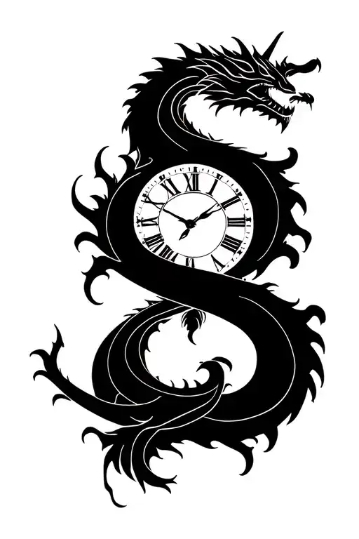 Dragon Letter S Roman Clock