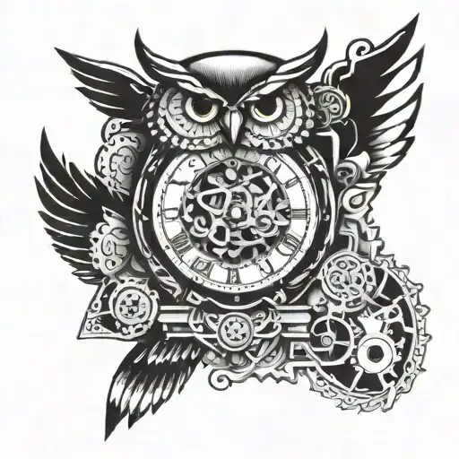 Clock Mechanical Ace Card Owl