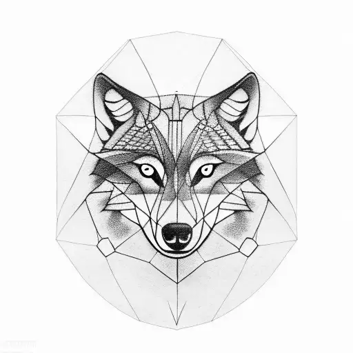 Wolf With Geometric Lines