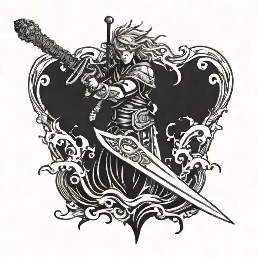 Whirlpool With Great Sword And Symbol From Berserk