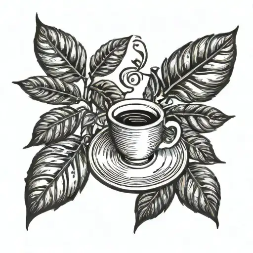 A Coffee Plant Morphing Into A Musical Note With A Passport Stamp In The Background