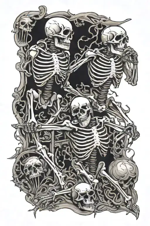 Michael Angel Fighting Skeletons