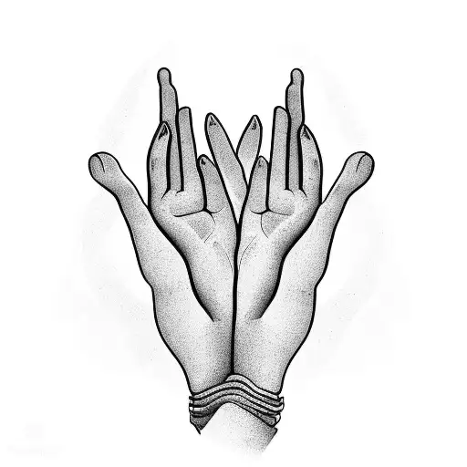 Prayer Hands Holding A Script Scroll