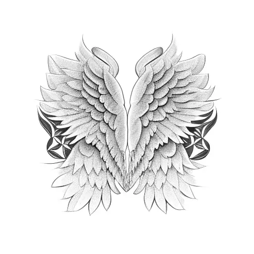 2 Angel Wings And In The Middle Is Writing Hope