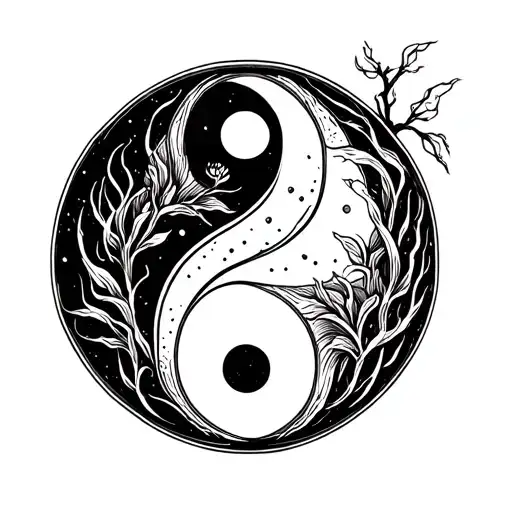 Yin And Yang Tattoo Symbolizing Death As Well As Loyalty