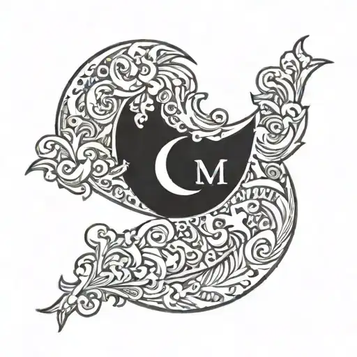 Crescent Moon With Name Written