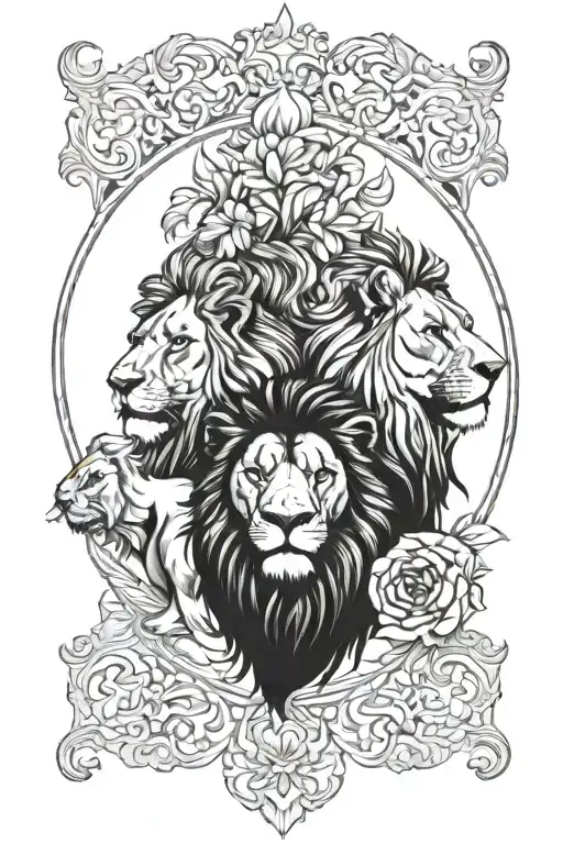 Father Son Lion Tatoo Design