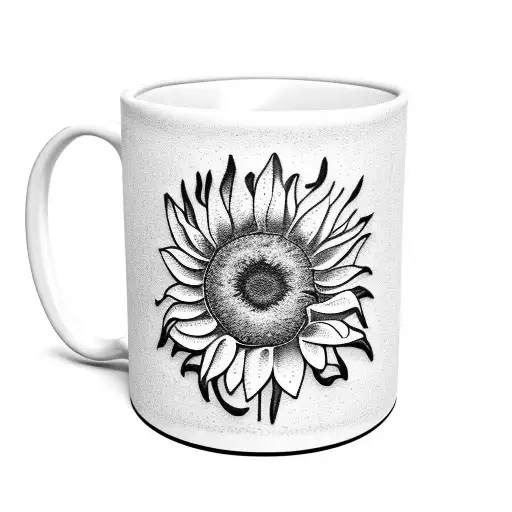 Phillies Mug Slightly Spilling Coffee With Sunflower Through The Mug Handle