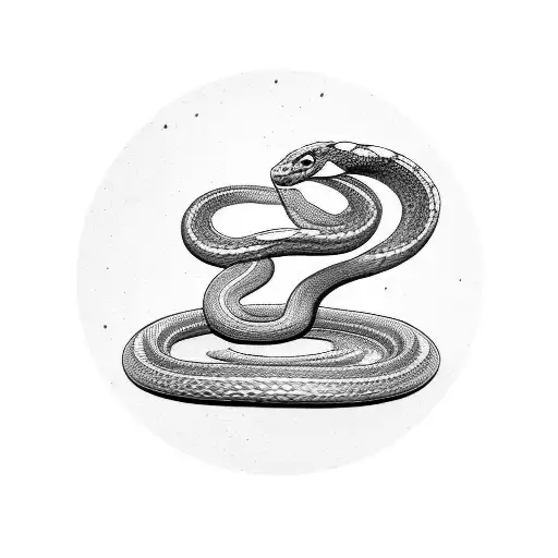 A Snake Coiled Around A Vinyl Record