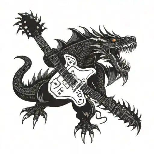 A Fire Breathing Dragon Playing An Electric Guitar